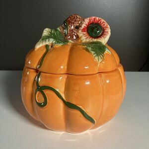 Royal Norfolk Greenbrier International Ceramic Pumpkin with removable lid • EUC